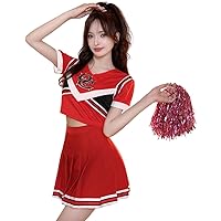 Amazon.co.jp: チアリーダー 赤 衣装、コスチューム ユニフォーム 大人