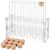 ガラス製試験管12本セット【スタンド付】 Amazon.co.jp: OLYCRAFT 12穴 アクリル試験管ラック 2x15cm(25ml