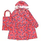 ダディオダディ Daddy Oh Daddy レインコート 手提げ袋付き アメリカ国旗リボン ピンク (L(120cm))
