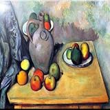 Rikki Knightポール・CezzaneアートStill Life with Pitcher and Fruit onテーブルデザインアートセラミックタイル4 by 4インチ、