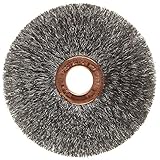 Weiler Copper Center Wire Wheel Brush, Round Hole, Steel, Crimped Wire, 3" Diameter, 0.006" Wire Dia