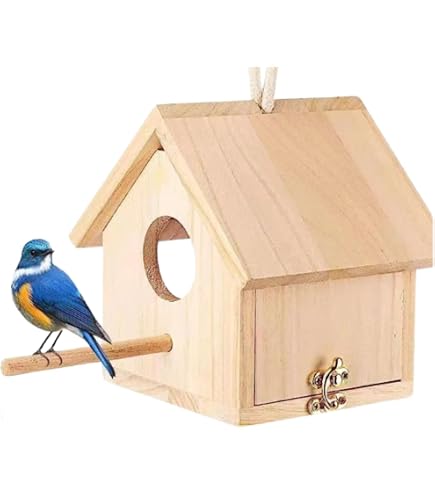 小動物用 木製ハウス 鳥小屋 Amazon.co.jp: 木製鳥小屋、屋外用吊り下げ巣箱、ガーデンパティオ装飾