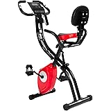 Genki Folding Exercise Bike X-Bike Indoor Cycling Upright Recumbent Bicycle Gym Fitness 100 Levels Magnetic Resistance w/LCD 