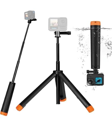 Amazon | 4 in 1 自撮り棒 フローティングハンドグリップ三脚 防水