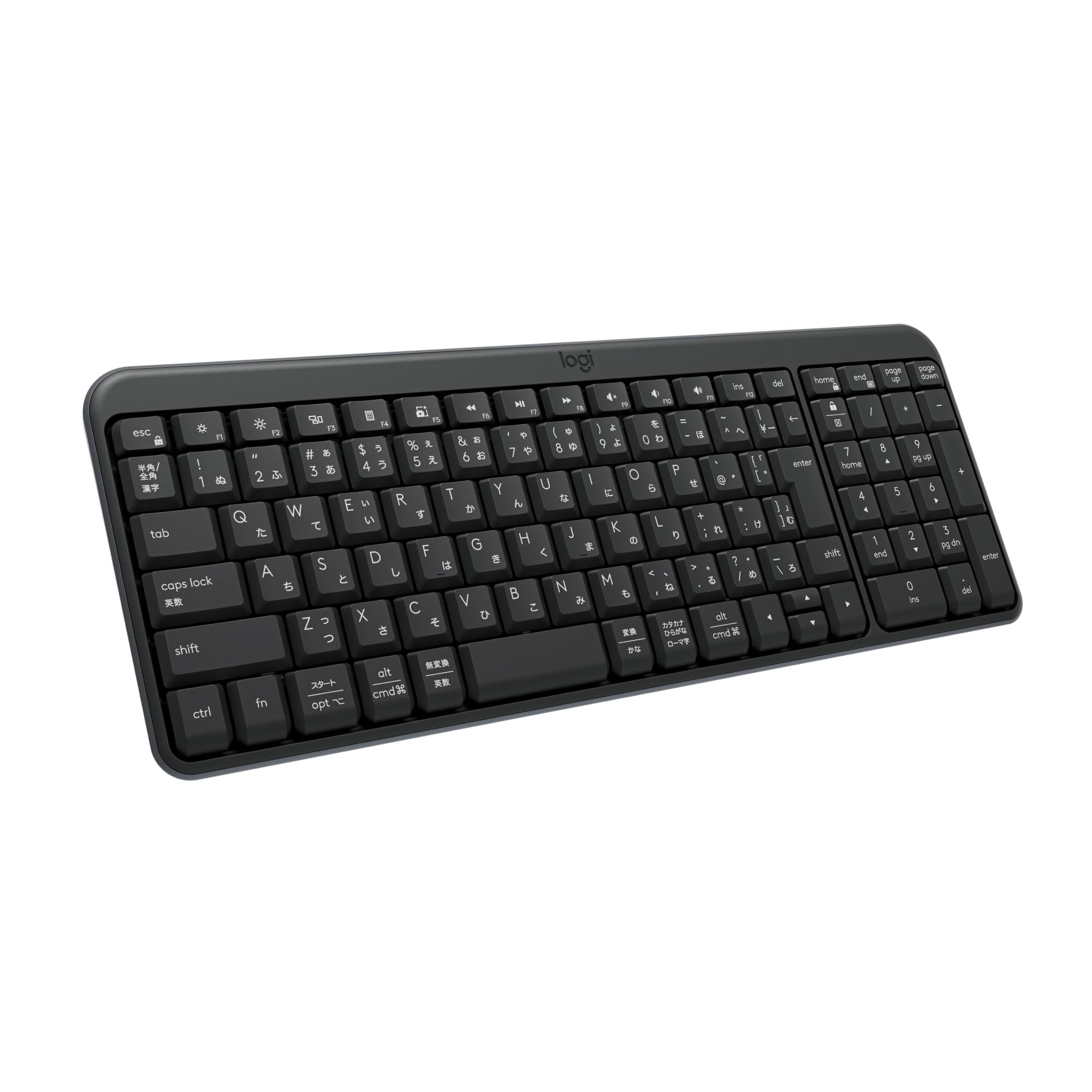 【Amazon.co.jp限定】 ロジクール Bluetooth ワイヤレスキーボード 無線 K250GRd 日本語配列 グラファイト 国内正規品 | コンパクト、耐水、テンキー、電池式(単4型乾電池 x 2)、12ヶ月の電池寿命、Windows、m
