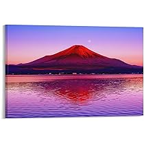 絵画 暁富士 雅彦 額縁 鮮やかな発色 赤富士 夕焼け 絵画 暁富士 雅彦