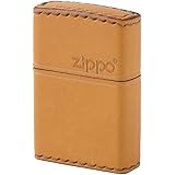 Zippo(ジッポ) ロゴ入り オイルライター NO200 本牛革 革巻き 手縫い ハンドメイド キャメル LB-5