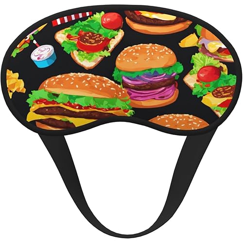 フードパターン おもしろプリント 大人用 洗えるアイマスク 睡眠用遮光昼寝 ナイトレストカバー用