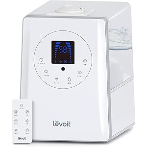 加湿器 超音波 ハイブリッド式 Levoit 6L大容量 60時間連続加湿 42畳まで適用 アロマ対応 温冷ミスト リモ…