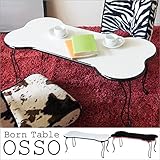 折りたたみセンターテーブル(ボーン型テーブル) 幅80cm スチールフレーム ブラック(黒)