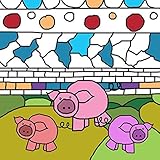 Green Leaf Art Pigs Outline Canvas Art [並行輸入品]