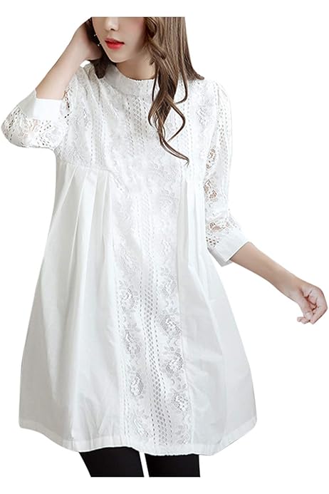 Amazon.co.jp: uellak チュニック レディース 春夏 ブラウス レース 
