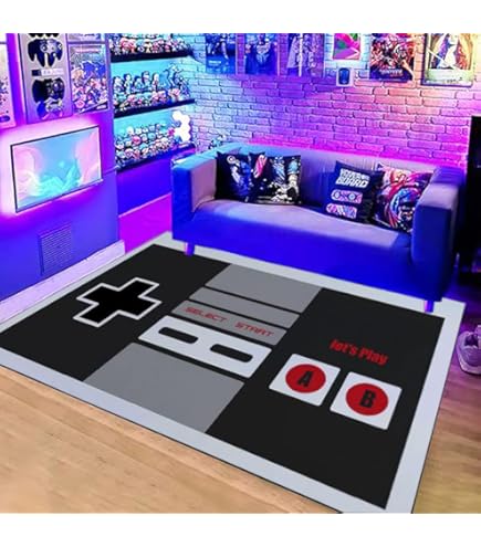 PlayStation ラグマット Amazon | PlayStation Square Rug - Playstation Controller Icons