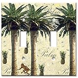 Art Plates - Palm Tree Switch Plate - Double Toggle [並行輸入品]