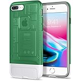【Spigen】 「iMac G3 20周年限定版」 iPhone8 Plus ケース iMac 完全再現 Classic C1 対応 耐衝撃 米軍MIL規格取得 スケルトンデザイン 055CS24409 (セージ)