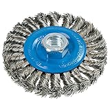 Walter 13L414 Knot-Twisted Wire Wheel Brush, Threaded Hole, Stainless Steel 304, 4 Diameter, 0.020 W