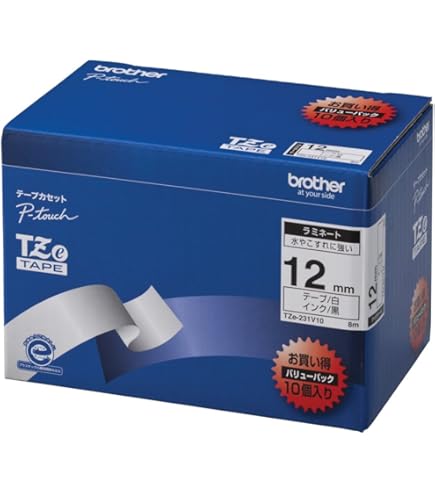 Amazon | 【brother純正】ピータッチ ラミネートテープ TZe-221V 幅9mm