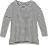 アルゴヴィア ボーダースリット産後授乳服 L ネイビー×オフ スムース 346108