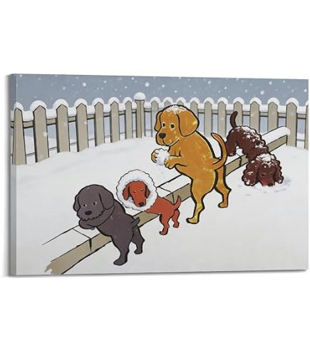Amazon.co.jp: レイモン・サヴィニャック 4匹の犬ポスター壁紙、アート