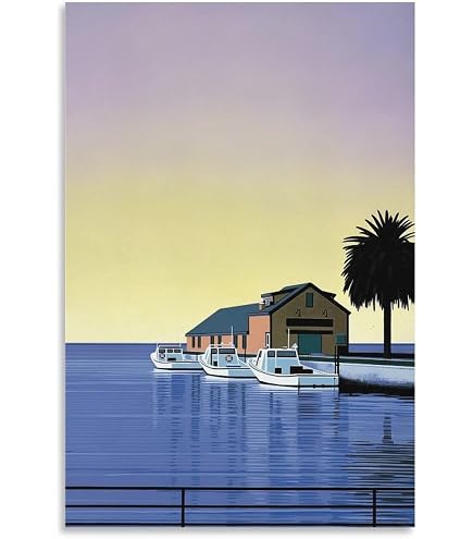 Amazon.co.jp: イラストレーター 永井博 アートポスター 80年代シティ