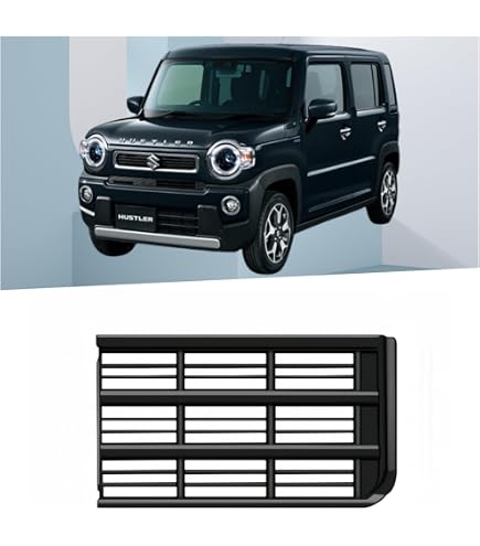 SUZUKI　ハスラー　フロントグリルパーツ　新品　ブラック Amazon | 【Action Decor】スズキ 新型 ハスラー 2代目（MR52S/MR92S型