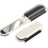 Amazon | TORMEN 折りたたみ式携帯ヘアブラシ、取り外し可能なミラー
