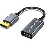 BENFEI アクティブ DisplayPort - HDMI、DP - HDMI アダプター (4K@60Hz) HP、ThinkPad、AMD、NVIDIA、デスクトップなどと互換性あり - オス - メス、スペースグレイ…