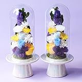 Makefuture 瑠璃 M 2個セット プリザーブドフラワー 仏花 お悔やみ ガラスドーム お手入れ不要 ペア 1対