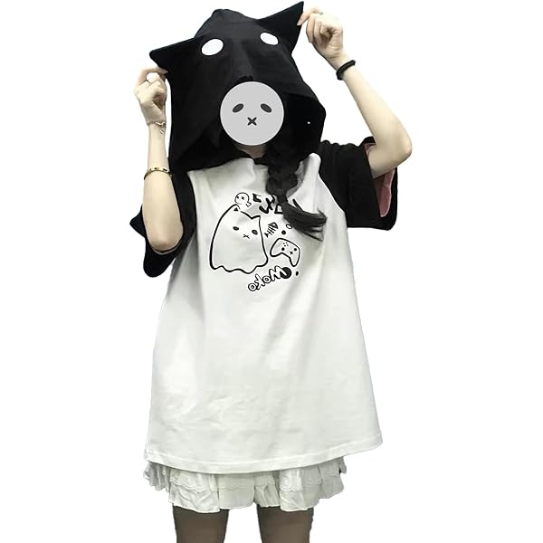 ＸＨＳＵＫＡＤＯ 病みかわいい Tシャツ レディース 夏 半袖 水色 Y2K サ