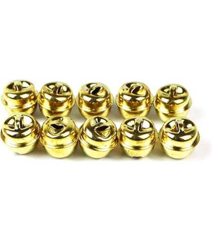 Amazon | 鈴 小【金色】【10個入り】直径約10mm 紐通し穴約1.5mm