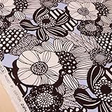 生地 北欧風 花柄 綿麻 キャンバス 布 アートフラワー う早この布 コットンリネン コットンこばやし 布地 ハンドメイド ファブリック 【1ｍ単位】 (アイスブルー)