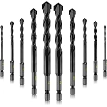 10-Piece Masonry Drill Bits Kit for 