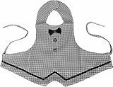 ベビー男の子 フォーマルベスト風スタイ よだれかけ【p8543】 ホワイト(千鳥)