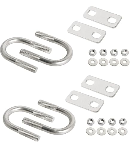 Amazon | 六価ユニクロメッキ Uボルト(鋼管用) 六角ナット2個付 W3/8