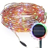 15Mイルミネーションライト　ソーラーライト　ストリングライト　150LED　飾りライト　8点灯モード　銅線　IP65防水　屋外適用　クリスマスライト　結婚式/パーティー/ガーデン/庭/ クリスマス/