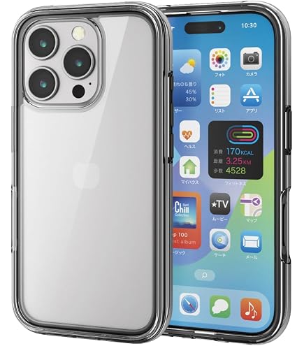 Amazon.co.jp: エレコム iPhone 16 Pro ケース クリア 耐衝撃 衝撃吸収