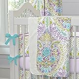 Carousel Designs Aqua and Purple Jasmine Crib Blanket by Carousel Designs