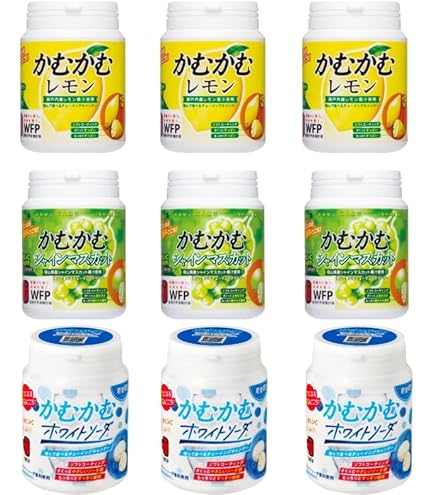 Amazon.co.jp: かむかむ レモン ぶどう ラムネ 味 120g ボトル 計6個 3