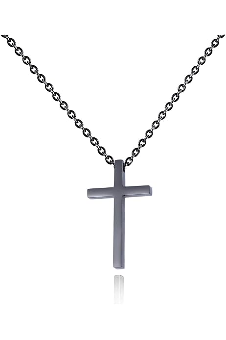 Joxevyia Cross Necklace for Boy Silver 