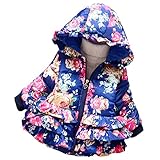 子供の女の子の赤ちゃんのコットンコート冬暖かいジャケット・アウターウェア (3 歳(身長100cm), ブルー)