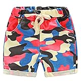 (ラボーグ) La Vogue 子供服 ショートパンツ ボーイズ ハーフパンツ 迷彩柄 短パン キッズ 海パン 半ズボン ベビー 男の子 カジュアル お出かけ レッド 110