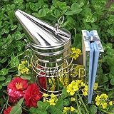 高級 ステンレス製 燻煙器 蜜蜂用 養蜂場 牛革使用(じゃばら部分)