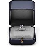 Oirlv 指輪ケース リングケース PUレザー 持ち運び ミニ １個用 プロポーズ 記念日 結婚などに適当 ギフトケース H07601 (ネイビー)