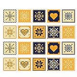 Baoblaze 防水PVC　モザイク　壁　ステッカー　タイル　キッチン　20個入り　貼り付け　浴室　防水　3サイズ　多色選べ　　　 - D 20x20cm