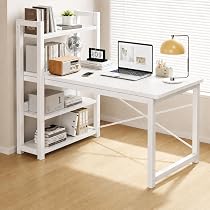Amazon | N&S パソコンデスク 収納ラック付き 幅110cm 奥行50cm 3段 