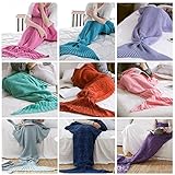2 10 カラーマーメイドテールブランケット大人 / 子供 / ベビーリトルマーメイドブランケットニット Cashmere-Like テレビソファ毛布の部分