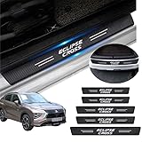 KINKA 三菱用 エクリプスクロス用 サイドステップガード 新型 ECLIPSE CROSS用 GK系 GK1W/GK9W 車用サイドステップ プロテクター 保護ステッカー スカッフプレート 1.2mm 車 ステッカー 傷隠し 傷汚れ防止 滑り止め 取り付け簡単 カーボンレザー 5点セット(夜光なし)