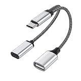 MOSWAG USB C OTGアダプタ USBタイプCスプリッタ USB CメスとUSB Aメス付き Google TV/S21 S20 S20+ Ultra/Google Pixel 5 4 4 XL 3 3 XL/LG V40 V30 G6 G8 対応