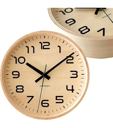 Amazon.co.jp: KATOMOKU plywood clock 21ライトブラック 掛け時計