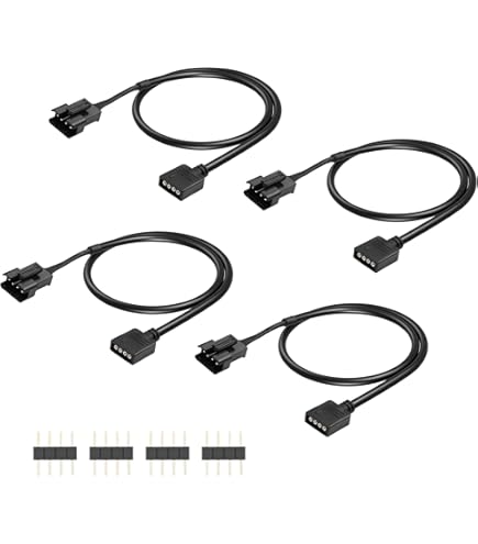 Amazon.co.jp: CERRXIAN 12V 4ピン RGB 延長ケーブル 4個セット 12V 4
